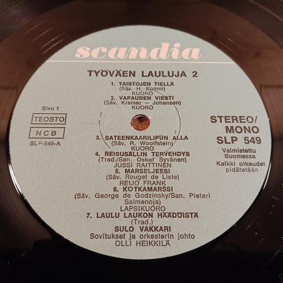 LP-levy, Työväen lauluja 2