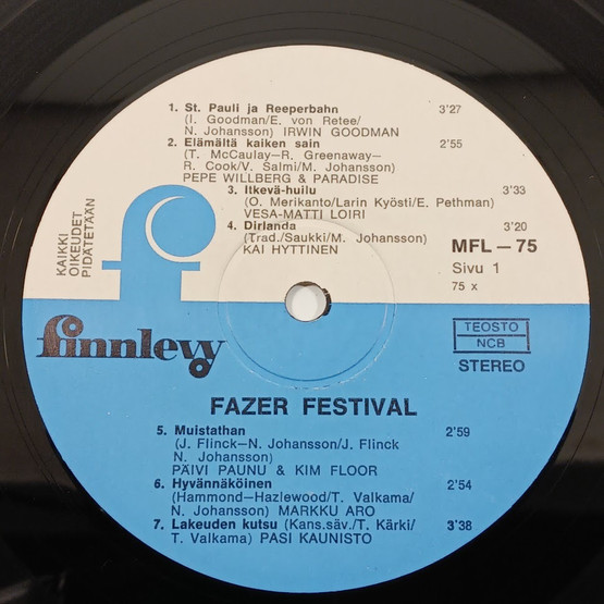 LP-levy, Fazer Festival, 75-v. juhlalevy
