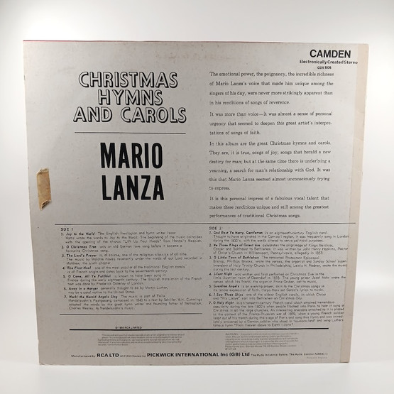 LP-levy, Mario Lanza, Christmas Hymns & Carols