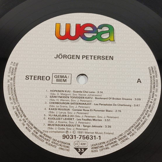 LP-levy, Jörgen Petersen
