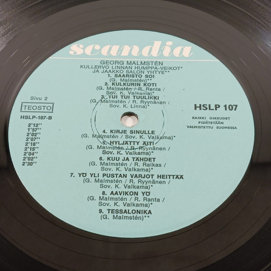 LP-levy, Georg Malmstén