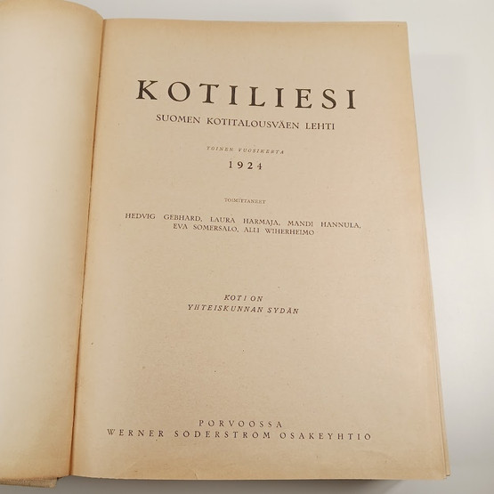 Kirja, Kotiliesi v. 1924