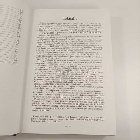 Kirja, SK-Poikatyöstä Sotilaspoikiin Etelä-Pohjanmaalla