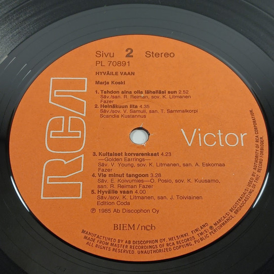 LP-levy, Marja Koski, Hyväile vaan