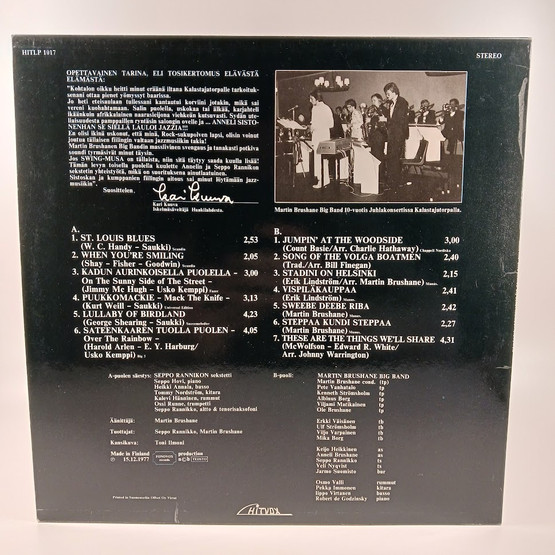 LP-levy, Anneli Sistonen, Martin Brushane Big band