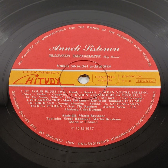 LP-levy, Anneli Sistonen, Martin Brushane Big band