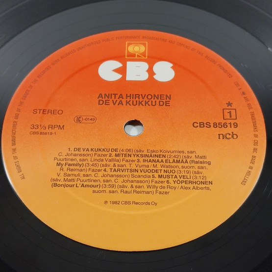 LP-levy, Anita Hirvonen, de va kukku de
