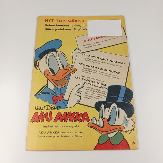 Sarjakuva, Aku Ankka ja joulukuuset, nro 12 B 1957