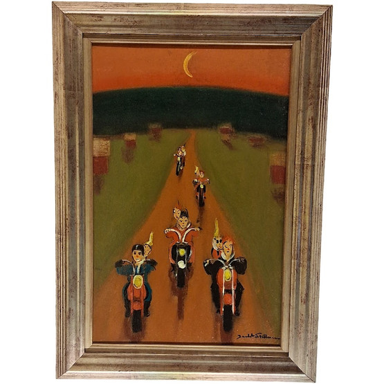 Taulu, Motoristit matkalla, sign. Jarkko Peltonen v. 2006