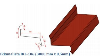 Ikkunalista 50 mm syvä 3.0 m