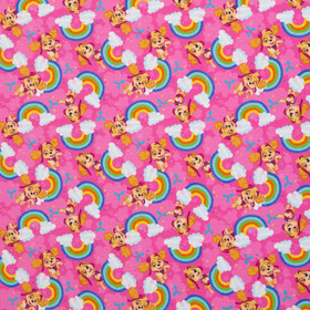 Ryhmä Hau -trikookangas: Kaja ja sateenkaaret, vaaleanpunainen