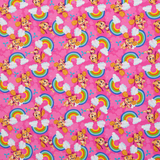 Ryhmä Hau -trikookangas: Kaja ja sateenkaaret, vaaleanpunainen