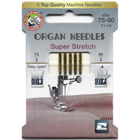 Ompelukoneneula: Organ Super stretch hax lajitelma 75-90