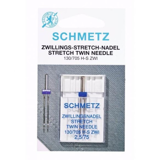 Ompelukoneneula: Schmetz stretch twin needle 75/2,5