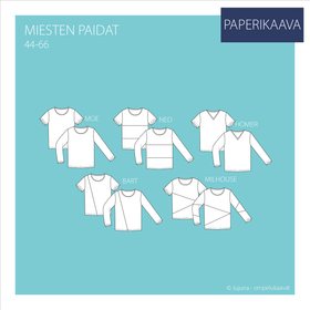 Jujuna, kaavapaketti: Miesten paidat 44-66