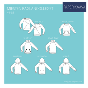 Jujuna, kaavapaketti: Miesten raglancolleget 44-68