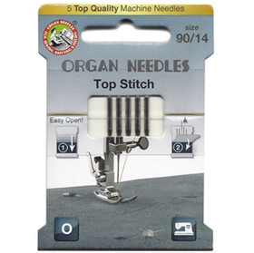 Ompelukoneneula: Organ Top Stitch 90/14