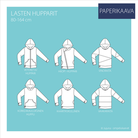 Jujuna, kaavapaketti: Lasten hupparit 80-164cm