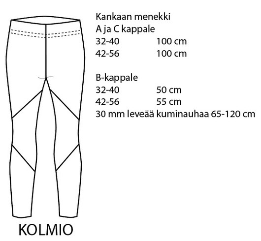 Jujuna, kaavapaketti: Naisten pomppu legginsit 32-56