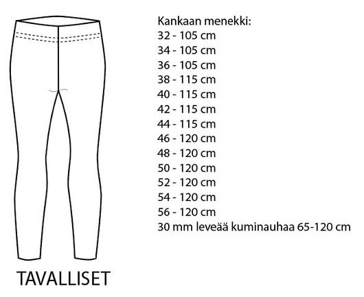 Jujuna, kaavapaketti: Naisten pomppu legginsit 32-56