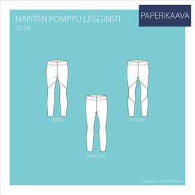 Jujuna, kaavapaketti: Naisten pomppu legginsit 32-56