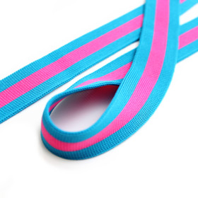 Raitanauha 25mm, pinkki-turkoosi