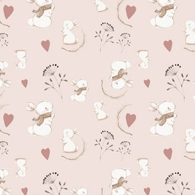 Digitrikoo: Pienet puput ja sydämet, hento vaaleanpunainen