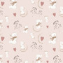 Digitrikoo: Pienet puput ja sydämet, hento vaaleanpunainen
