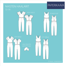 Jujuna, kaavapaketti: Naisten haalarit 32-56