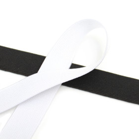 Kuminauha 20mm, musta/valkoinen