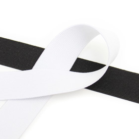 Kuminauha 25mm, musta/valkoinen