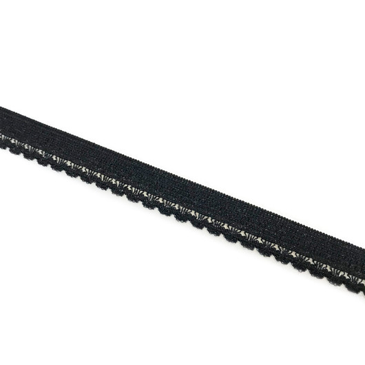 Reunapitsikuminauha 11mm, musta ja valkoinen