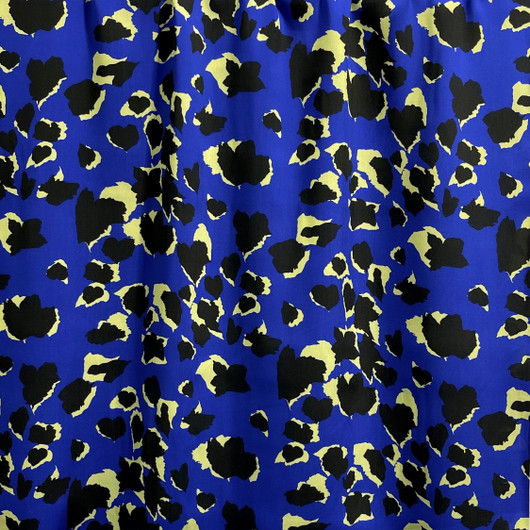 Viskoosi twill: Leopard, sininen - omenanvihreä