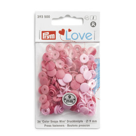 Prym Love: Snaps neppari 9mm, pinkki lajitelma 36kpl