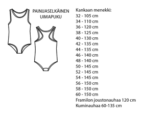 Jujuna, kaavapaketti: Summer collection - Naisten uimapuvut 32-60