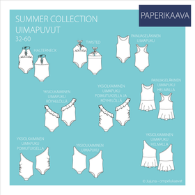 Jujuna, kaavapaketti: Summer collection - Naisten uimapuvut 32-60