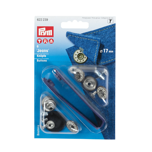 Prym: Farkkunappi tähti 17mm + työvälineet, kuurainen