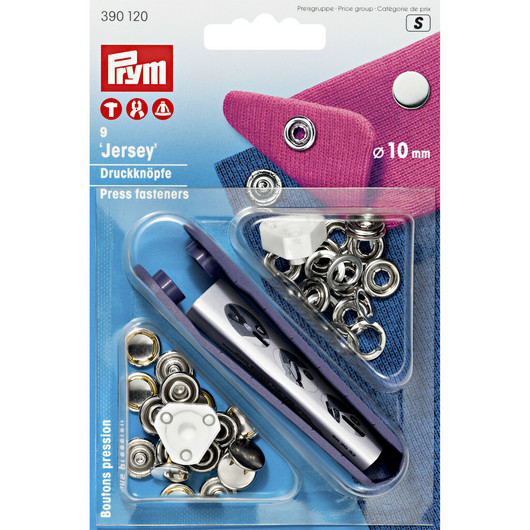 Prym: Kansineppari, jersey 10mm + työvälineet, hopea