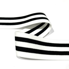 Bokserikuminauha 40mm raita, mustavalkoinen
