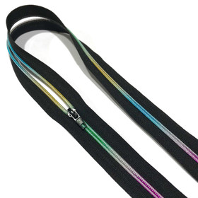 Metrivetoketju spiraali 6mm, sateenkaari - musta ja valkoinen