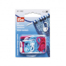 Prym: Silmukkamerkit suljettavat 30 kpl, pinkki-turkoosi-valkoinen