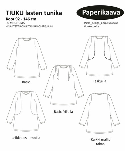 Sala Design: TIUKU lasten tunika 92-146