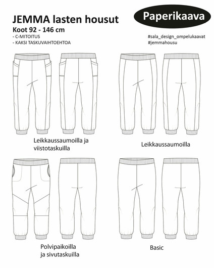Sala Design: JEMMA lasten housut 92-146