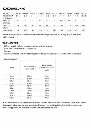 Sala Design: JEMMA lasten housut 92-146