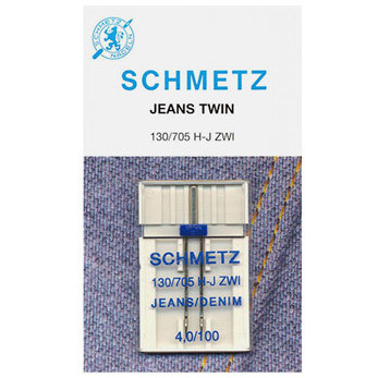 Ompelukoneneula: Schmetz twin jeans 100/4 (farkkuneula)
