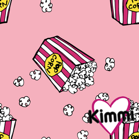 Kimmi: Popcorn luomupuuvillatrikoo, vaaleanpunainen
