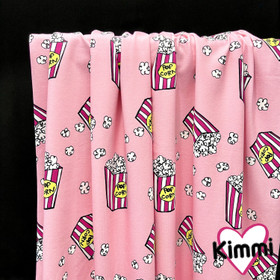 Kimmi: Popcorn luomupuuvillatrikoo, vaaleanpunainen