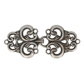 Metallihakanen - villapaidan solki: Koukerot 70mm, hopea / musta