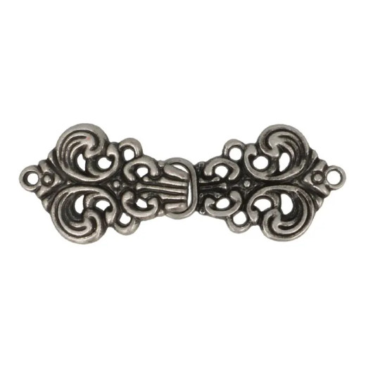 Metallihakanen - villapaidan solki: Koukerot 60mm, hopea / musta