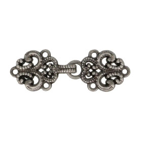 Metallihakanen - villapaidan solki: Koukerot 45mm, hopea / musta